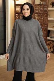 Smoke Color Hijab Tunic 3399FU - Thumbnail