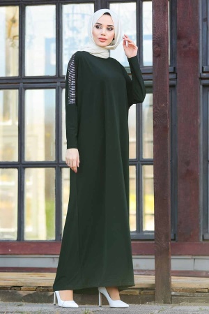 Smoke Color Hijab Turkish Abaya 1671FU - 1