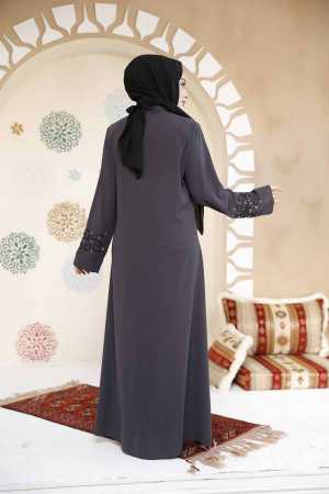 Smoke Color Modest Abaya For Women 29107FU - 4