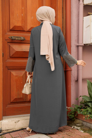 Smoke Color Modest Plus Size Abaya 29105FU - 2