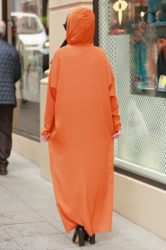 Snuff Colored Hijab Turkish Abaya 6009TB - Thumbnail