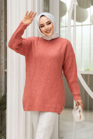 Somon Tesettür Triko Kazak Tunik 7852SMN - 3