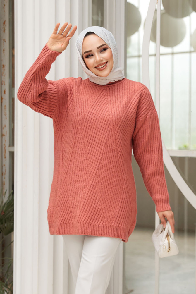 Somon Tesettür Triko Kazak Tunik 7852SMN - 3