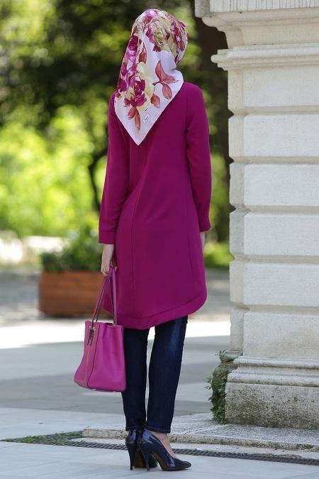 STILL - Arkası Uzun Mürdüm Tunik - 3