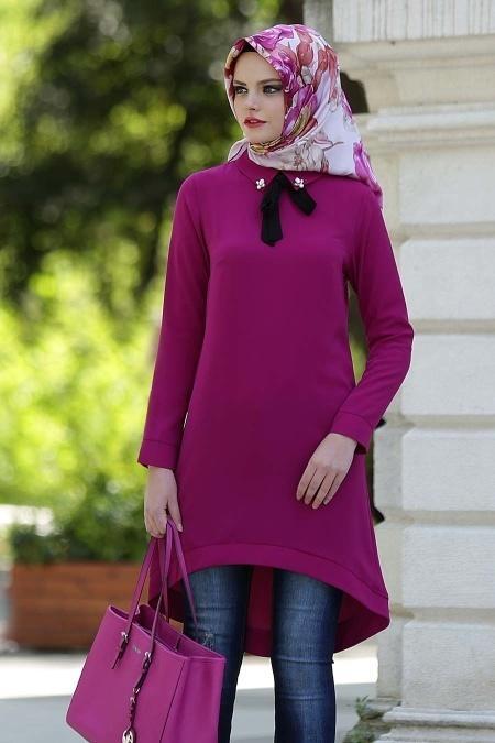 STILL - Arkası Uzun Mürdüm Tunik - 2