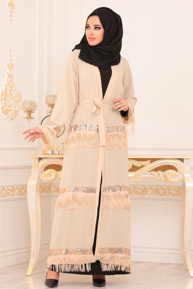 Stone Color Hijab Abaya 8905TAS - 1