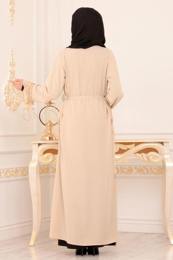Stone Color Hijab Abaya 8905TAS - 3