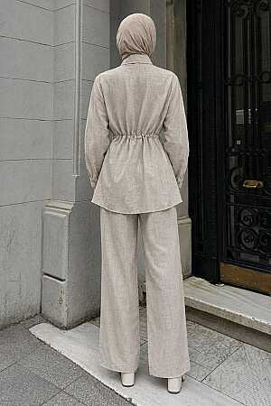 stone-embellished Shirt Collar Stone Modest Set 26189TAS - 2