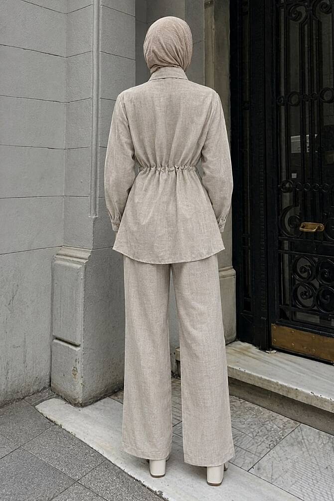 stone-embellished Shirt Collar Stone Modest Set 26189TAS - 2