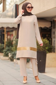 Stone Hijab Dual Suit Dress 12106TAS - Thumbnail