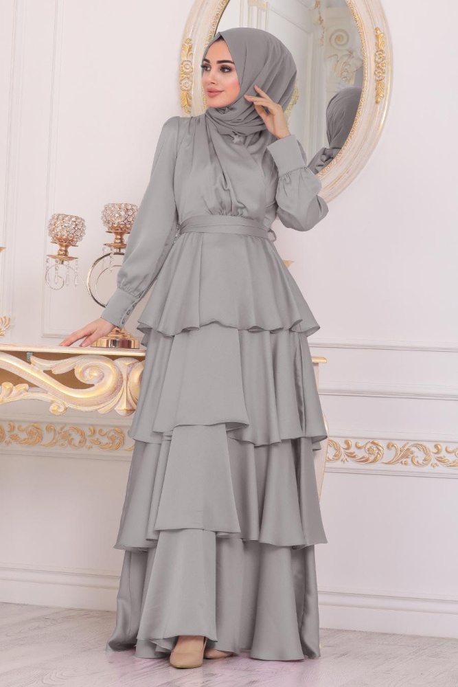 Stone Hijab Evening Dress 22701TAS - 1