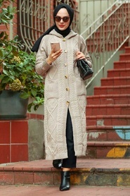 Stone Hijab Knitwear Cardigan 7036TAS - Thumbnail