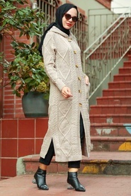 Stone Hijab Knitwear Cardigan 7036TAS - Thumbnail