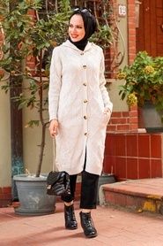 Stone Hijab Knitwear Cardigan 713TAS - Thumbnail