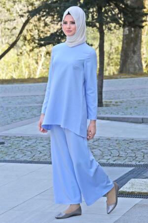 Suit - Baby Blue Hijab Suit 52460BM - 1