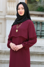 Suit - Claret Red Hijab Suit 51770BR - Thumbnail