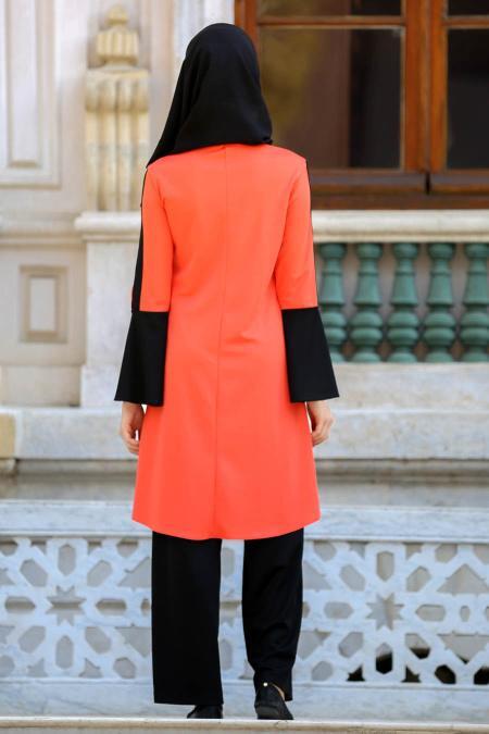 Suit - Coral Color Hijab Suit 53240MR - 2