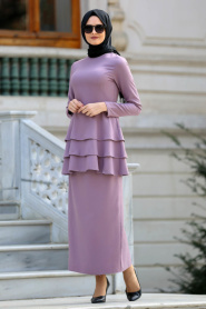 Suit - Lila Hijab Suit 42050LILA - Thumbnail