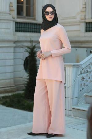 Suit - Powder Pink Hijab Suit 52460PD - 1