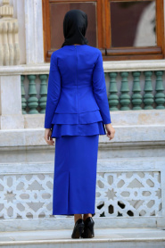 Suit - Sax Blue Hijab Suit 42050SX - Thumbnail