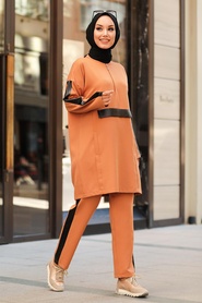 Sunuff Colored Hijab Casual Suit 1297TB - Thumbnail