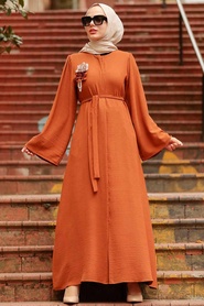 Sunuff Colored Hijab Coat 4100TB - Thumbnail