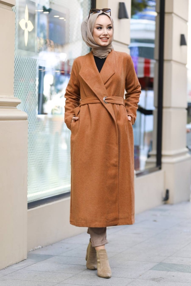 Sunuff Colored Hijab Coat 5569TB - 1