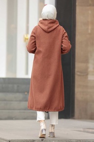 Sunuff Colored Hijab Coat 5664TB - Thumbnail