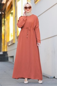 Sunuff Colored Hijab Dress 10052TB - Thumbnail