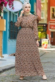 Sunuff Colored Hijab Dress 2963TB - Thumbnail