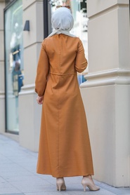 Sunuff Colored Hijab Dress 4325TB - Thumbnail
