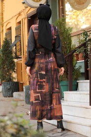 Sunuff Colored Hijab Dress 43320TB - Thumbnail