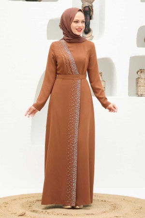 Neva Style - Sunuff Colored Turkish Muslim Wedding Dress 32150TB - 1