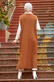 Sunuff Colored Hijab Knitwear Vest 3324TB - Thumbnail