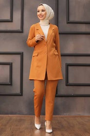 Sunuff Colored Hijab Suit Dress 5536TB - Thumbnail