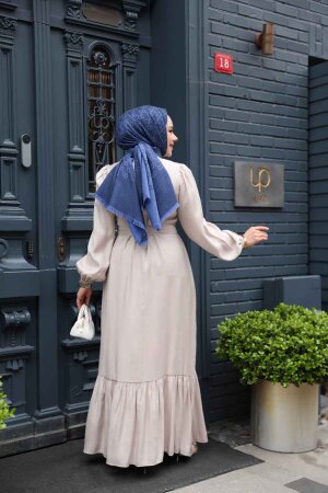 Taş Detaylı Taş Tesettür Jakar Elbise 23891TAS - 3