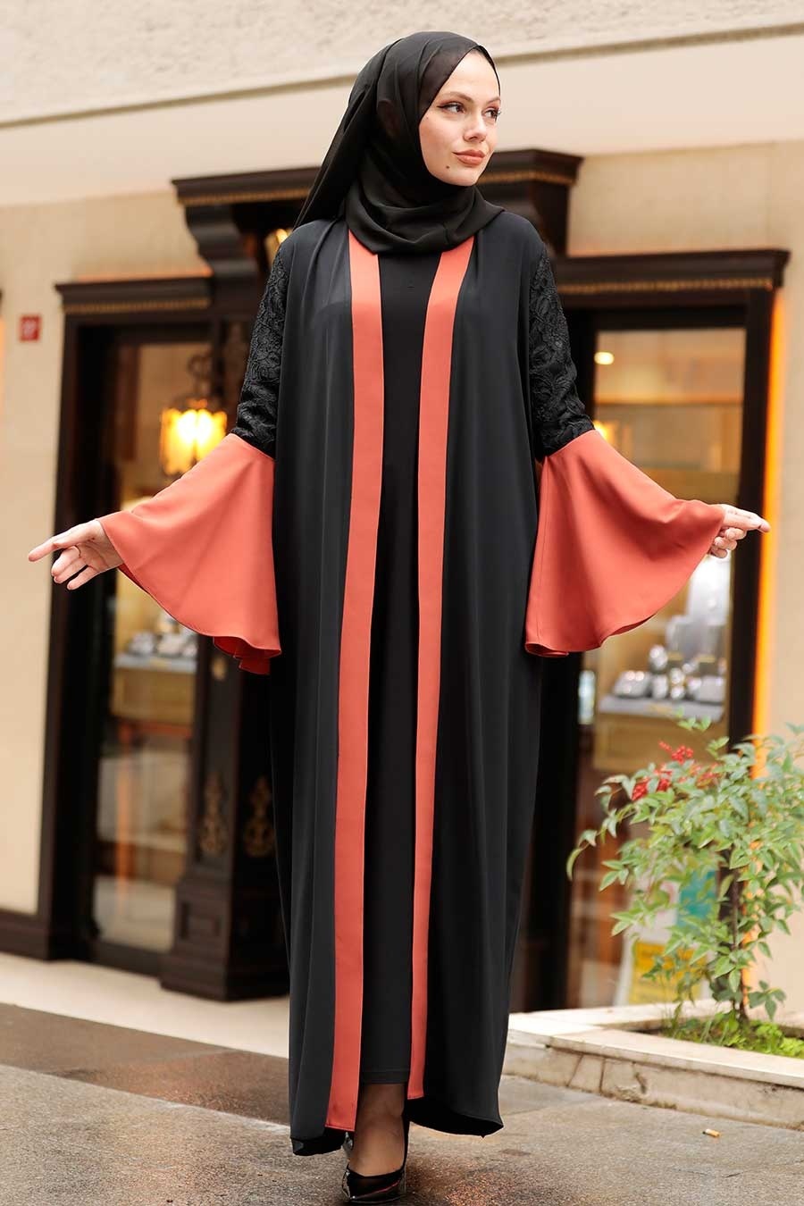 Terra Cotta Hijab Abaya 55510KRMT
