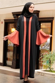 Terra Cotta Hijab Abaya 55510KRMT - Thumbnail