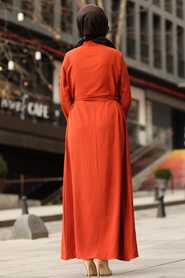 Terra Cotta Hijab Dress 10049KRMT - Thumbnail