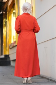 Terra Cotta Hijab Dress 10062KRMT - Thumbnail