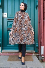 Terra Cotta Hijab Dress 1434KRMT - Thumbnail