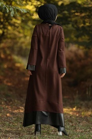 Terra Cotta Hijab Dress 3348KRMT - Thumbnail