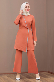 Terra Cotta Hijab Dual Suit Dress 3000KRMT - Thumbnail