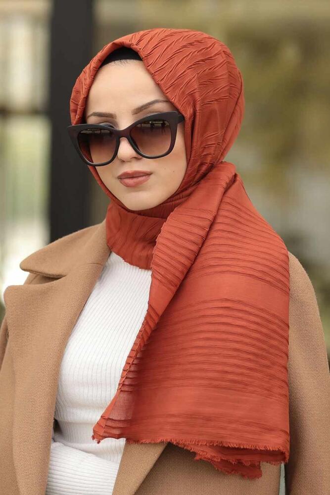 Terra Cotta Hijab Shawl 7504KRMT - 1