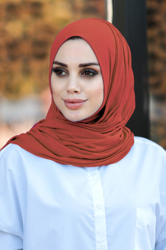 Terra Cotta Hijab Shawl 7528KRMT - 1