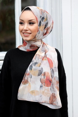 Terra Cotta Hijab Shawl 7568KRMT - 1