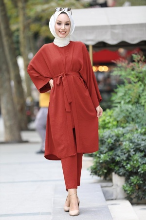 Terra Cotta Hijab Suit 51630KRMT - 1