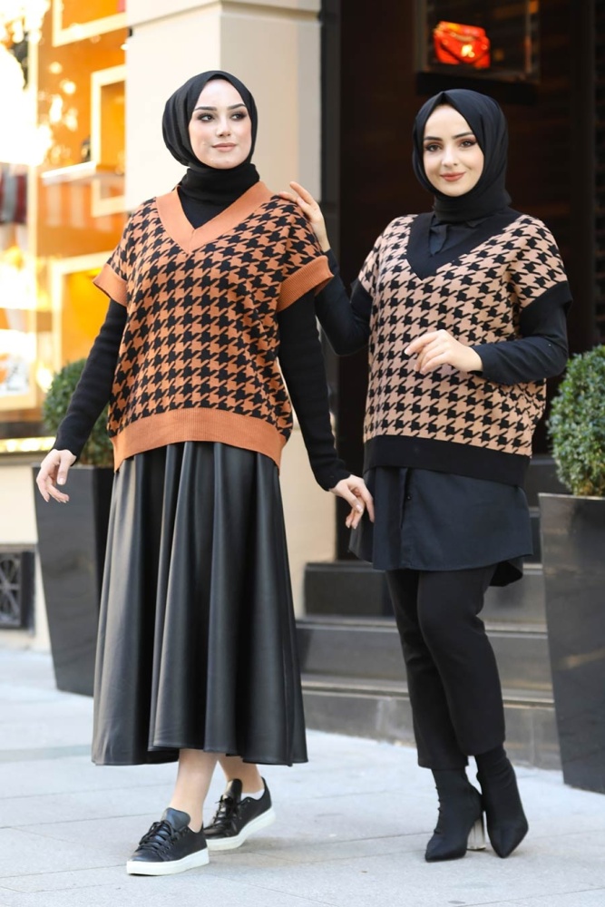 Terra Cotta Hijab Sweater 6518KRMT - 3
