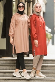 Terra Cotta Hijab Sweatshirt & Tunic 492KRMT - Thumbnail