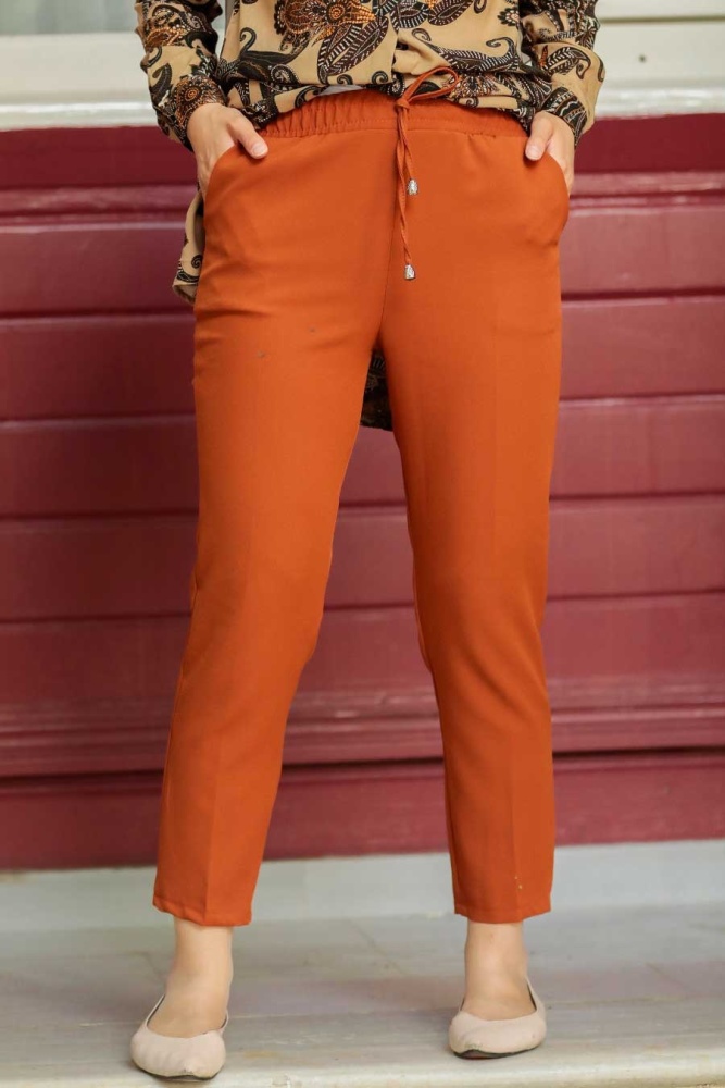 Terra Cotta Hijab Trousers 1316KRMT - 2